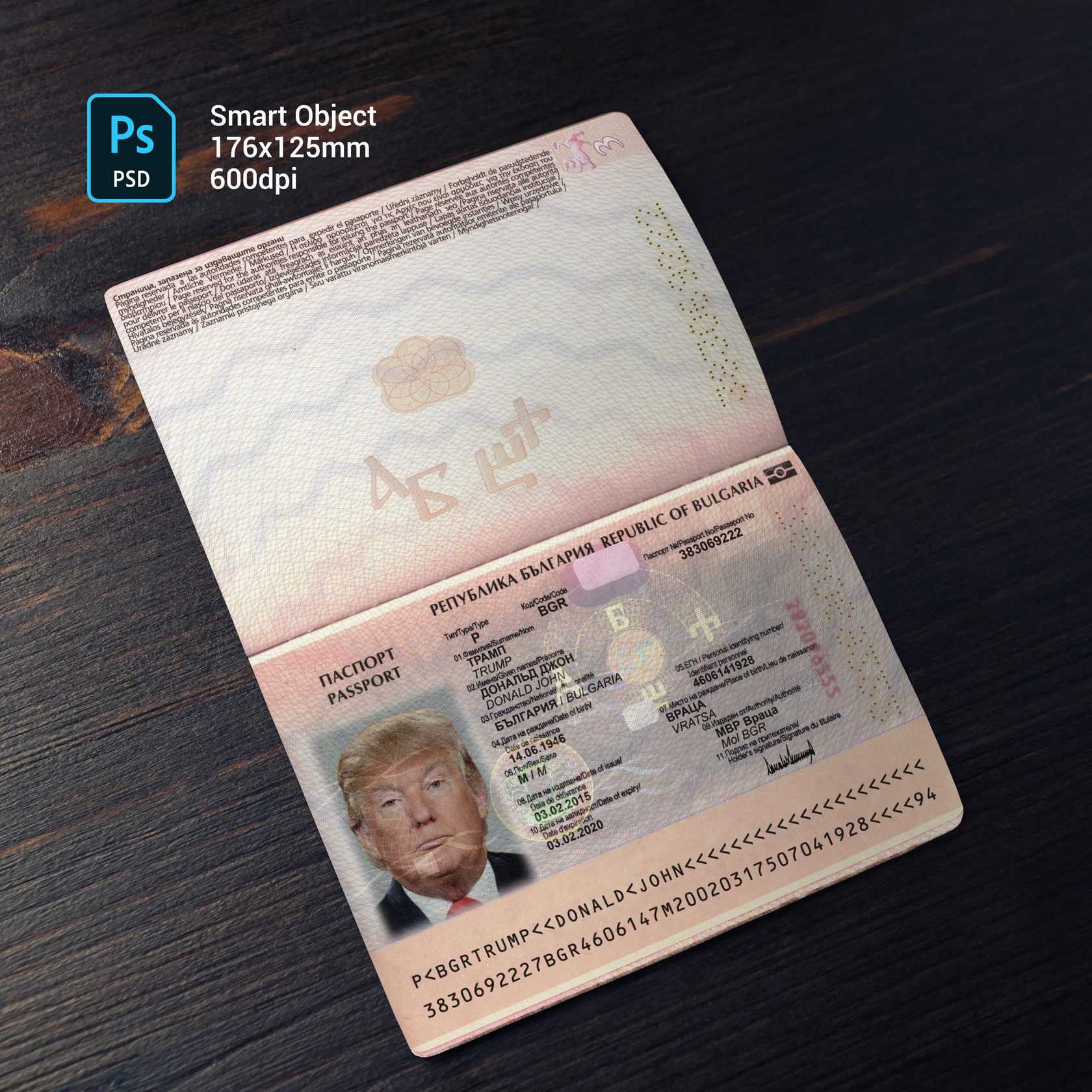 Bulgaria Passport 2010+ PSD1