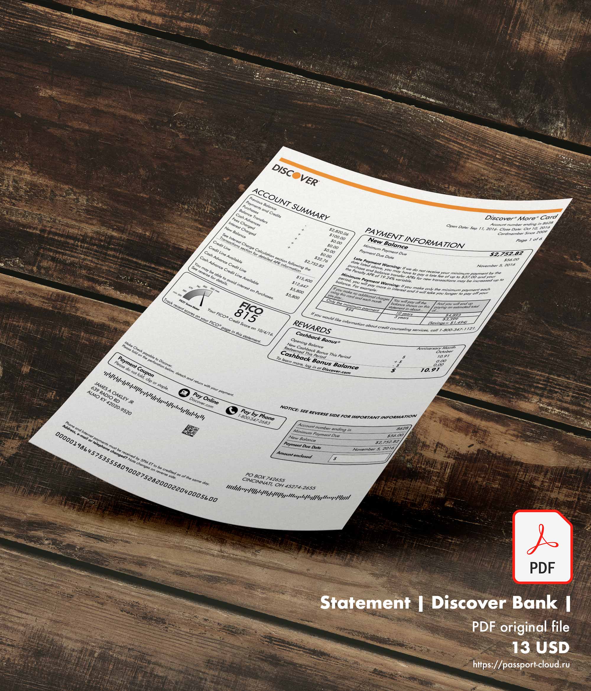 Statement | Discover Bank | USA |  1