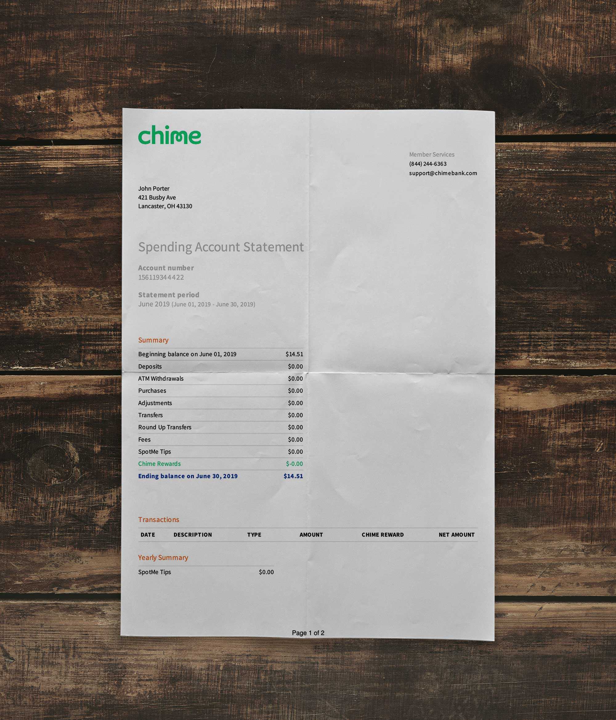 Statement | Chime | USA | 2