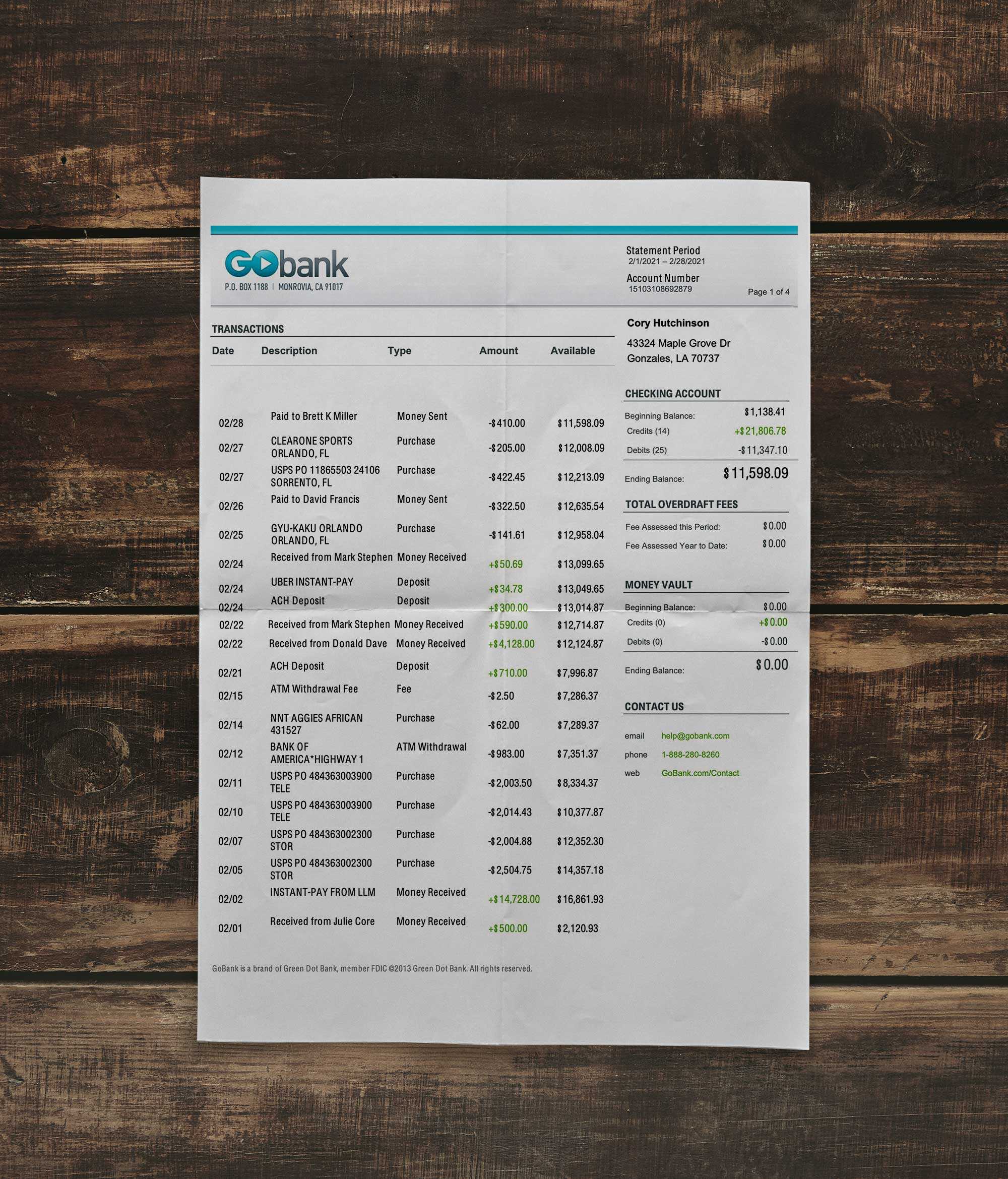 Statement | GoBank | USA | 2