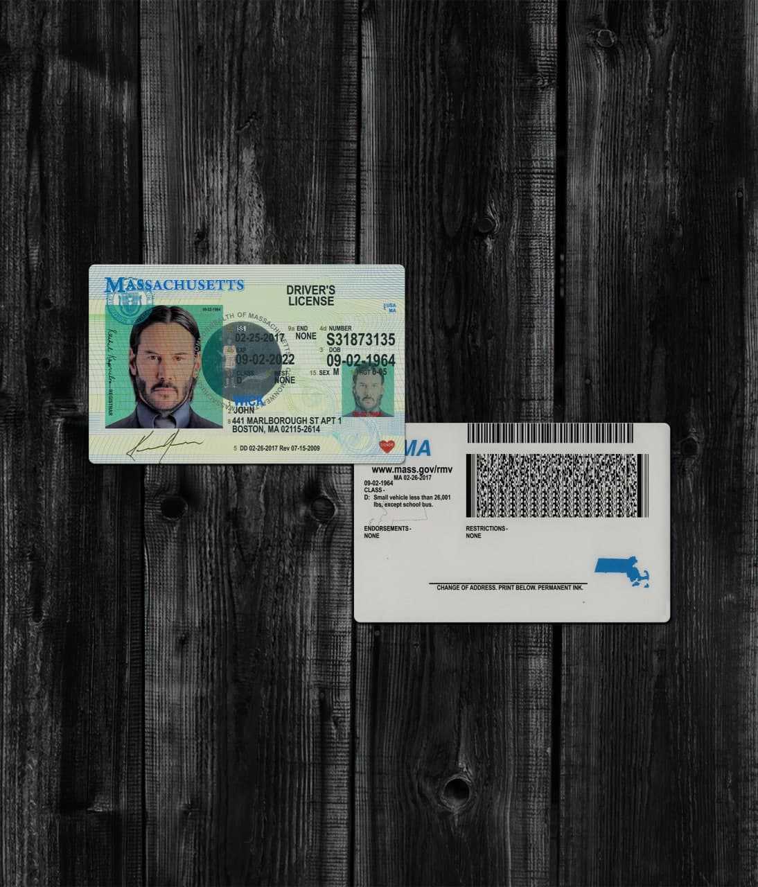 Massachusetts Driver License OLD2