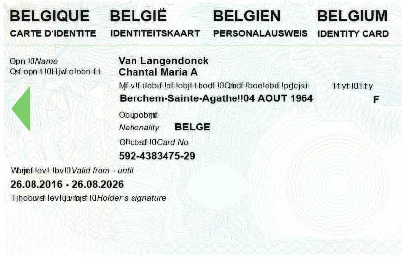 Belgue ID Card 2015+ CDR2