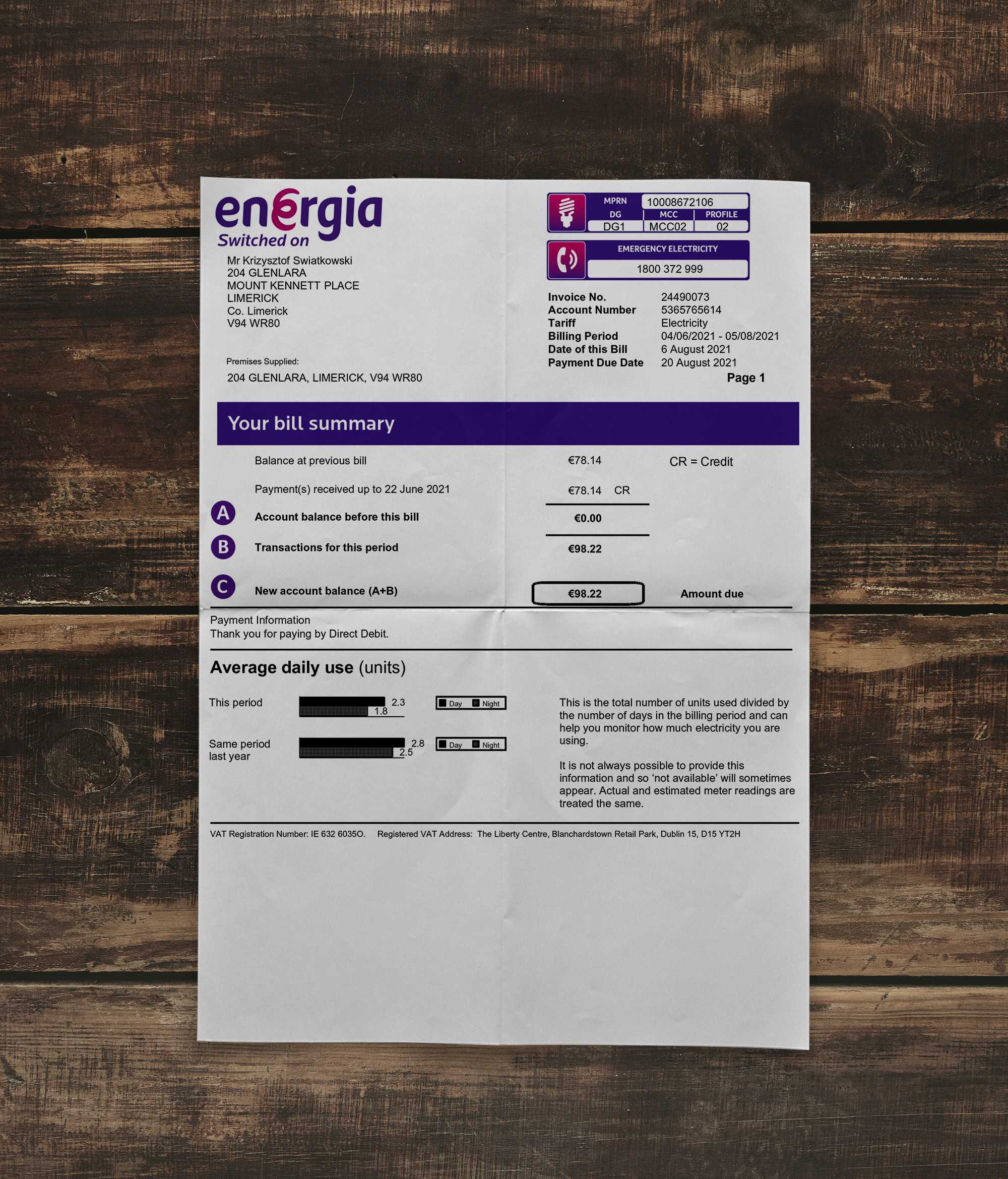 Utility bill | Ireland2