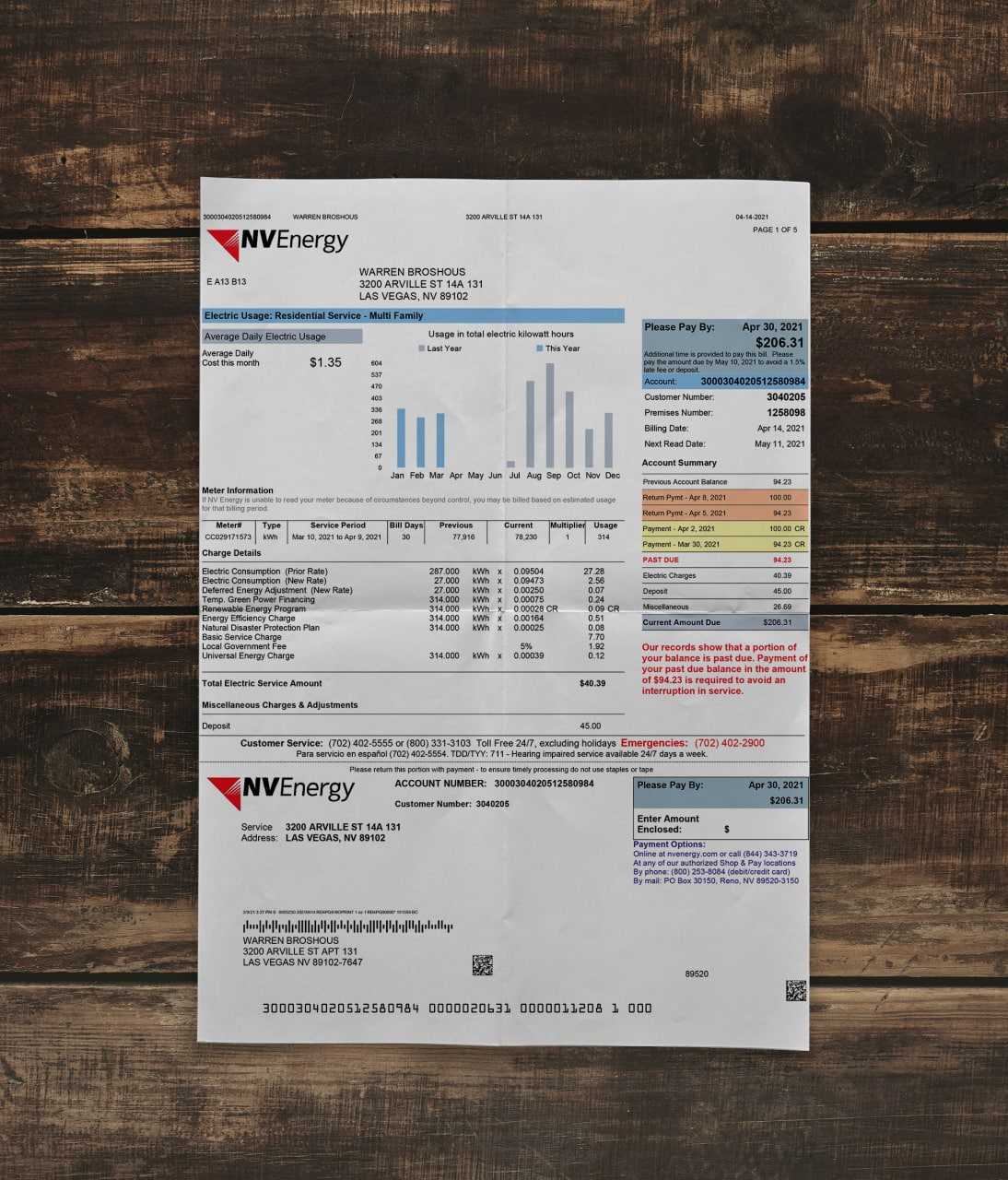 Utility bill | NVenergy | USA | NV2