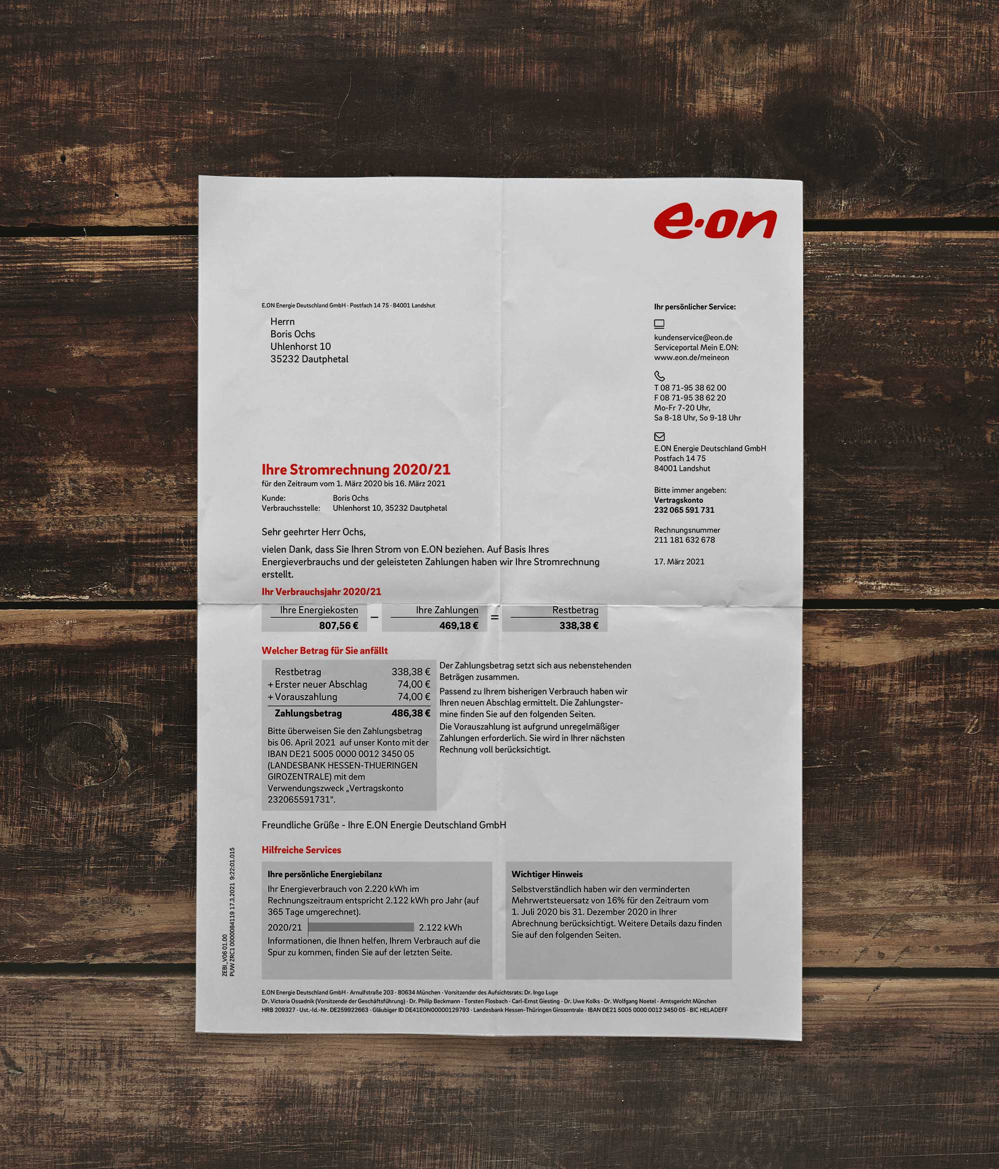 Utility bill | EON | Germany | DE2